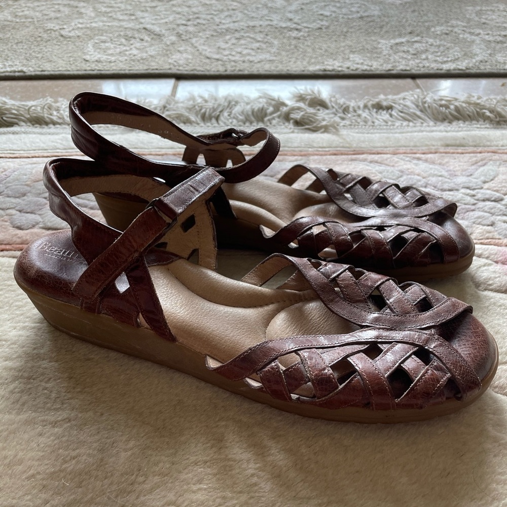 Brown Beautifeel Leather Sandals